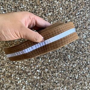 vintage martial art karate taekwondo brown and white striped belt judo Jiu Jitsu